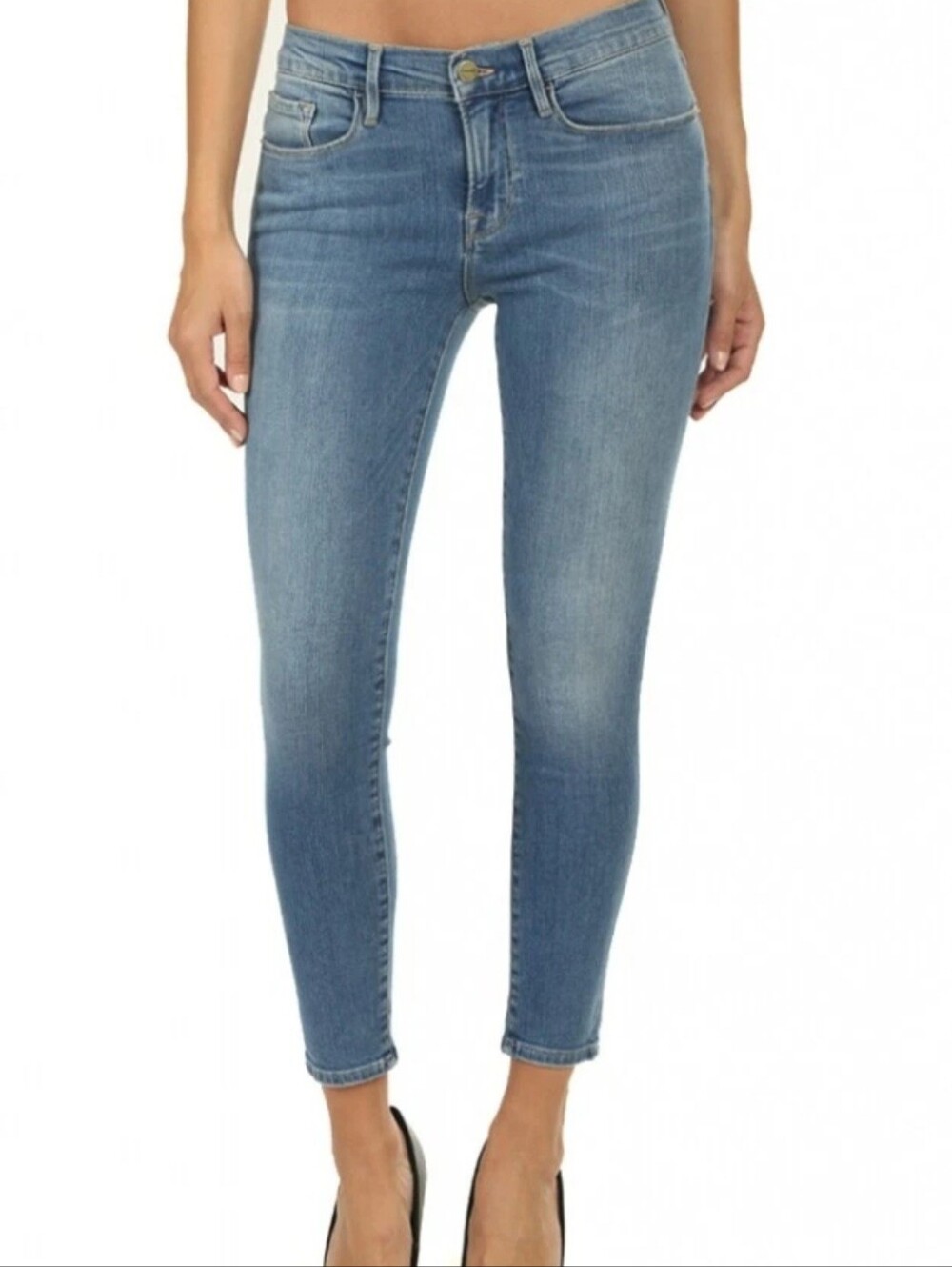 Frame Denim Le Skinny de Jeanne Crop Jeans in Estella SZ 28
